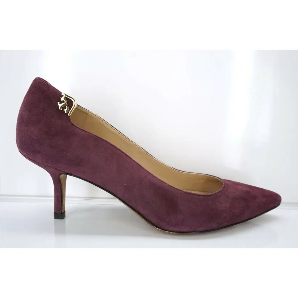 Tory Burch Purple Suede Elizabeth High Heel Pointy Toe Pumps